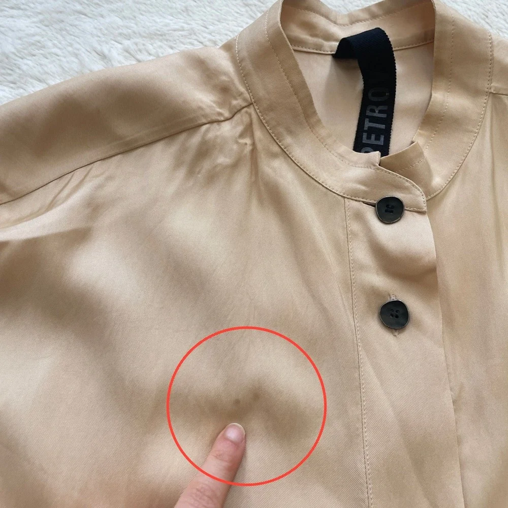Petar Petrov Oversized Button Back Viscose Shirt Beige SS 2019 Size 42 / L - Picture 8 of 16